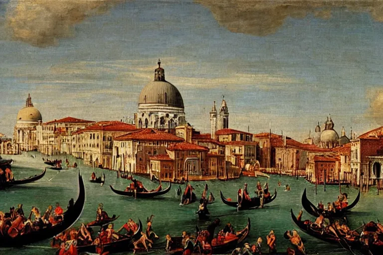 Image similar to realistic painting of Venice, 1600s