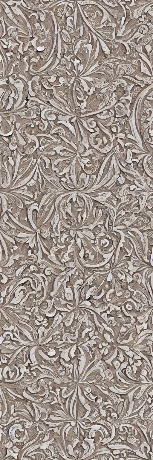 Image similar to Intricate and Detailed seamless pattern of a greek carved Marble Inlay detail from Athens , Pietra Dura, white marble inlay, Greco-roman style marble inlay, Greek Floor Mosaic, Carved Marble in 3D, ethnic greek patterns arranged in an intricate and complex Greek pattern on white marble background, white background, intricate:: Italian ethnic motifs and hyper-realistic, carved marble, Bryce 3D :: seamless pattern:: white purple blue green teal and pink colors :: 3D:: watermark::-0.3 blurry::-0.3 cropped::-0.3 insanely detailed and intricate, hypermaximalist, elegant, ornate, hyper realistic, super detailed, Vray render , Artstation, Photorealistic