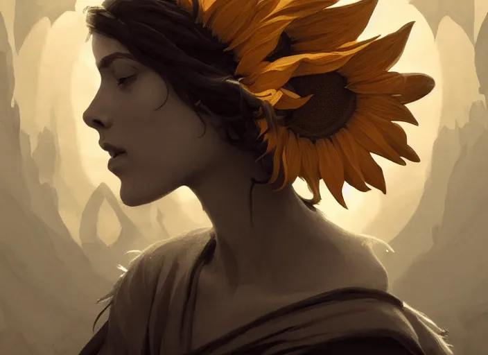 Image similar to photography of sunflower norman ackroyd, deep focus, d & d and mtg, fantasy, intricate, elegant, highly detailed, digital painting, artstation, concept art, matte, sharp focus, illustration, hearthstone, art by artgerm and greg rutkowski and alphonse mucha