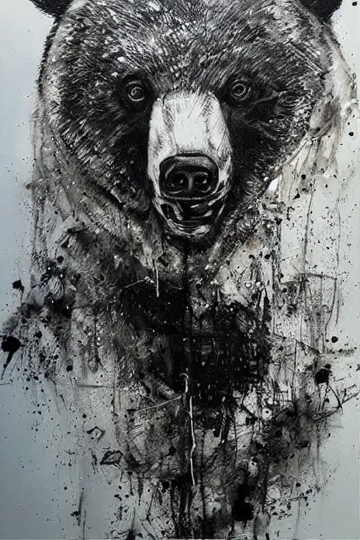 Prompt: agressive bear by Guy Denning