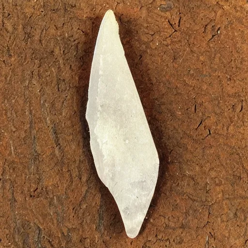 Prompt: beautiful flint arrowhead from the ice age