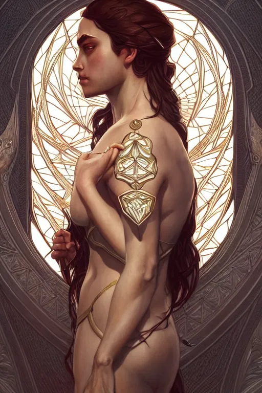 Image similar to symmetry!! intense fanart of adriana as acotar protagonist, intricate, elegant, highly detailed, my rendition, digital painting, artstation, concept art, smooth, sharp focus, illustration, art by artgerm and greg rutkowski and alphonse mucha