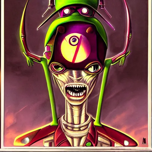 Image similar to a portrait of invader zim by jim burns