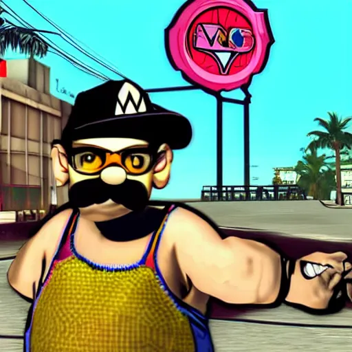 Image similar to Wario in GTA Vice City