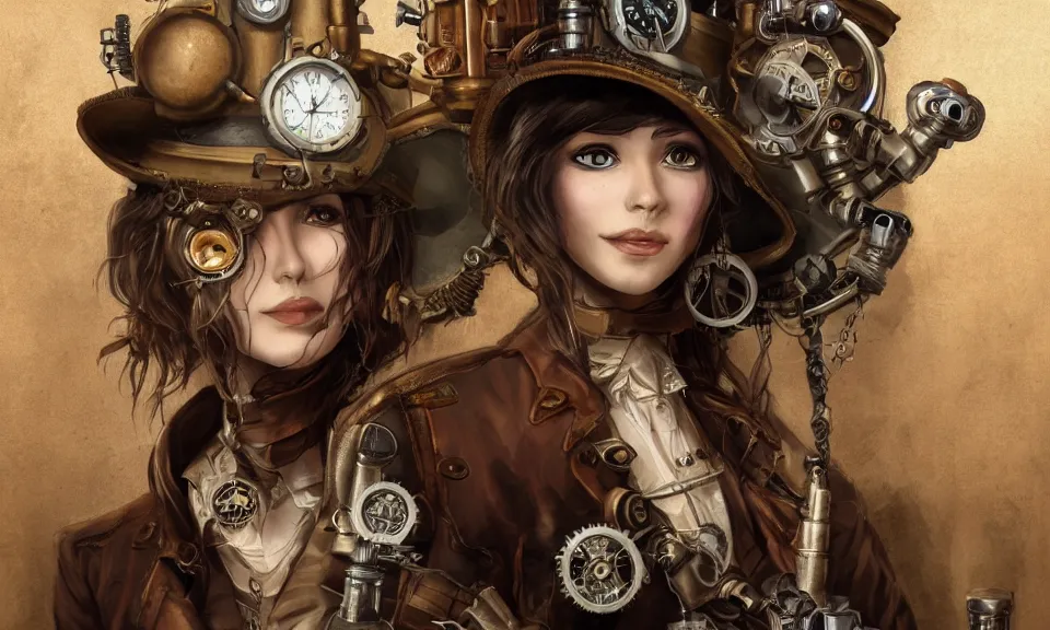 Image similar to steampunk scientist, portrait, medium shot, digital art, concept art, fantasy art, highly detailed, hd wallpaper, hdr, artstation, deviantart, behance