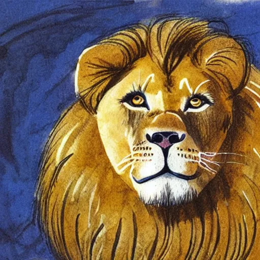 Image similar to jerry pinkney illustration of a lion