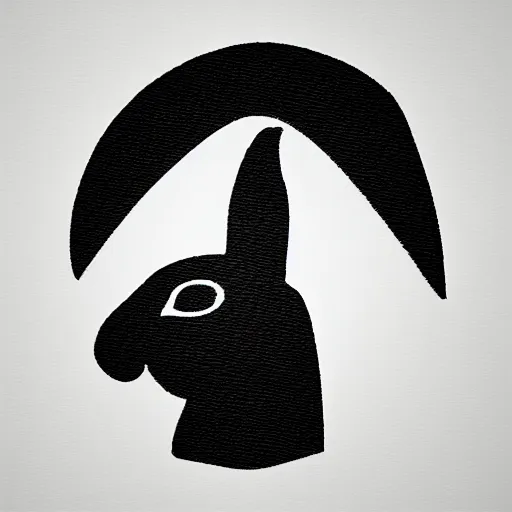 Image similar to a logo of a rabbit, designed by dali