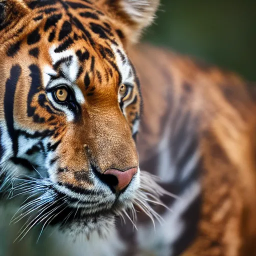 Image similar to photograph portrait of Tony the Tiger, intricate detail, sigma 85mm f/1.4, 4k, depth of field, high resolution, 4k, 8k, hd