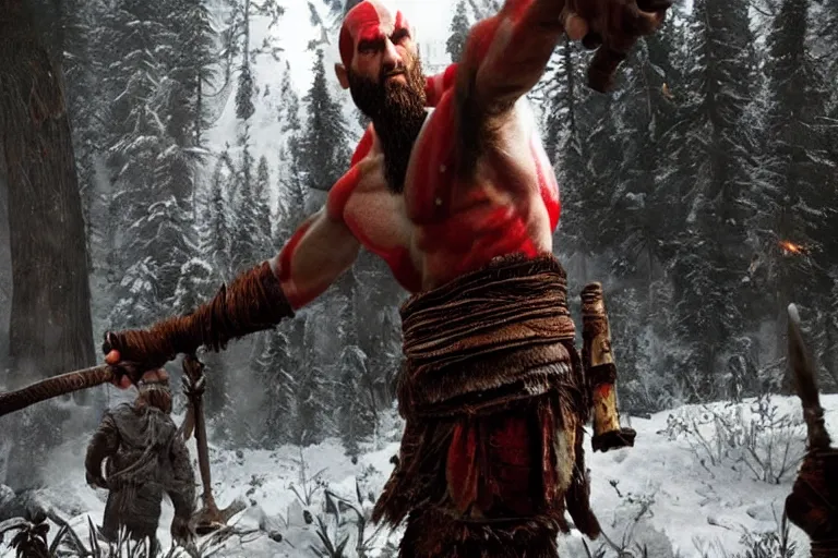 Prompt: vfx movie real life god of war by emmanuel lubezki