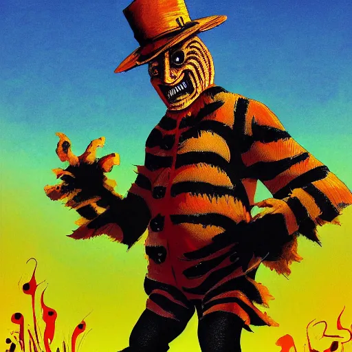 Prompt: Freddy Krueger in the art style of where the wild things go 4K quality