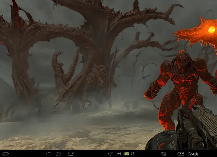 Prompt: ( doom ) screenshot featuring hellknight by kenneth scott in ue 5