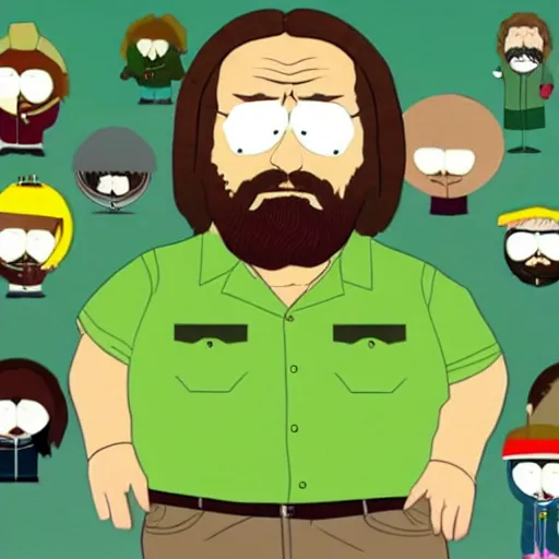 Prompt: the dude from big lebowski as a south park character