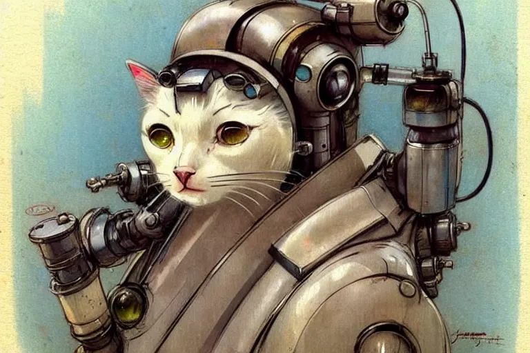 Image similar to ( ( ( ( ( 1 9 5 0 s retro future robot cat. muted colors. ) ) ) ) ) by jean - baptiste monge!!!!!!!!!!!!!!!!!!!!!!!!!!!!!!