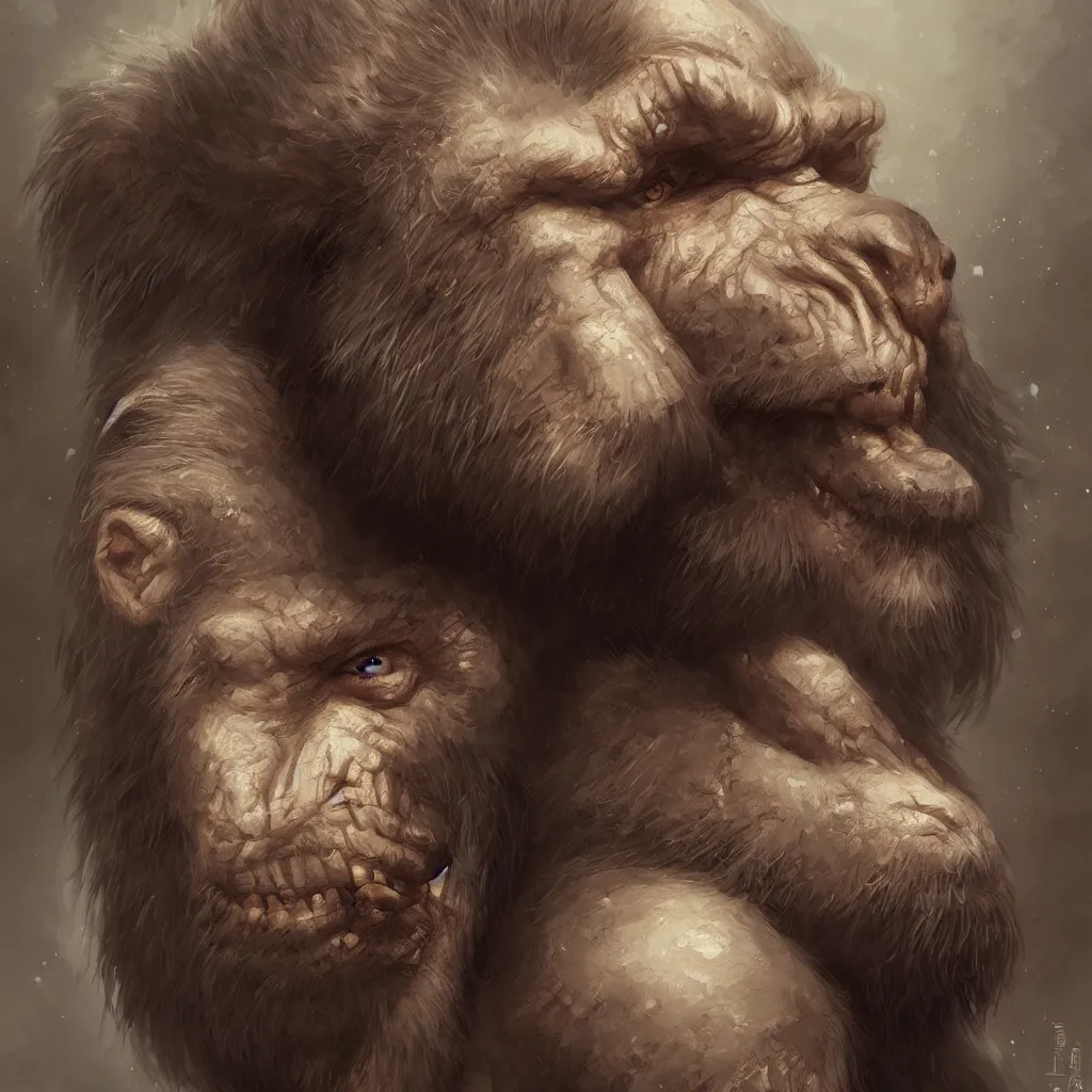 Prompt: ape portrait in profile, cute and adorable, pretty, beautiful, art portrait, matte fantasy painting, deviantart, super detailed eyes, super detailed, nose, super detailed, eyes, artstation, by jason felix by steve argyle by tyler jacobson by peter mohrbacher, cinematic