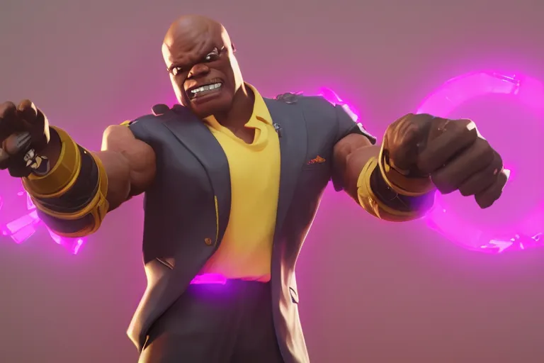 Image similar to doomfist, pink blazer, overwatch game, digital art, high detailed, unreal engine, artstation, 3 d render