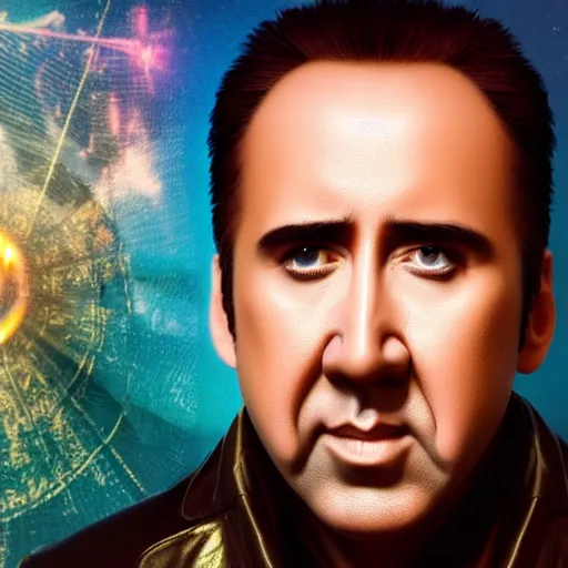 Prompt: Nicolas Cage is ultra fast blazing lasers, epic scenery, dramatic lights, dynamic laser beams, ultra realistic, hyperrealism, octane render, 8k, super sharp, crisp edges, smooth symmetrical face, golden ratio, 16k,