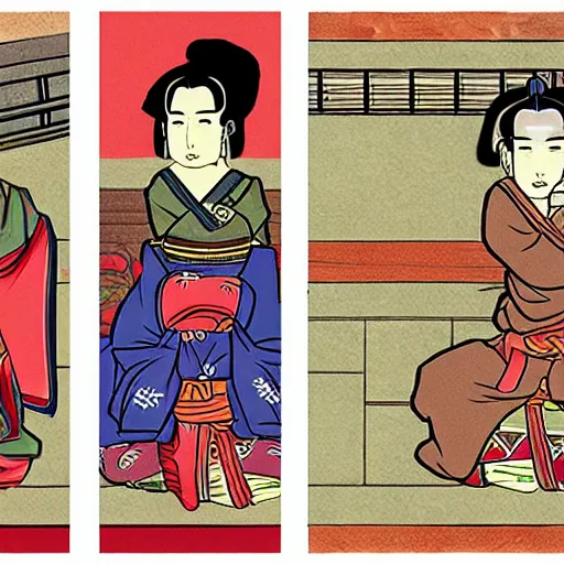 Prompt: edo style video game graphics