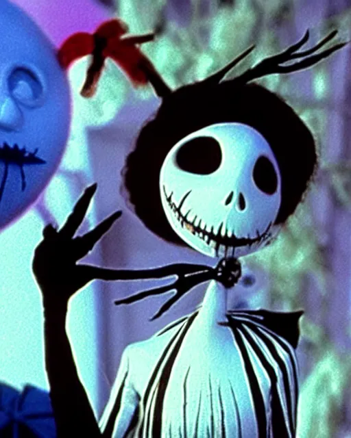 Image similar to a still from the nightmare before christmas