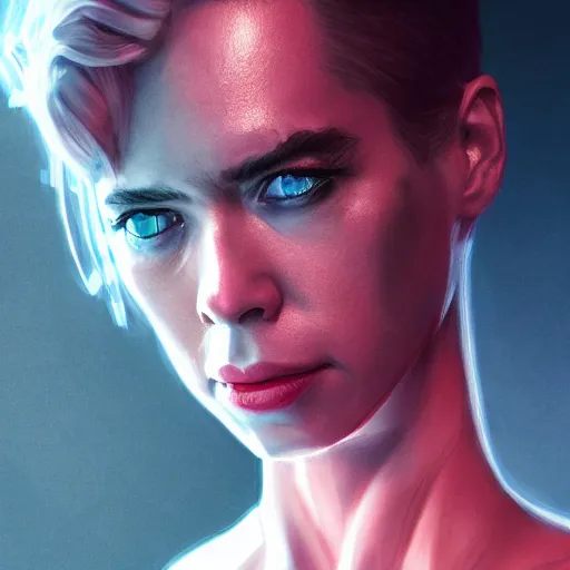 Image similar to sara paulson portrait, dystopia core, apocalyptic, armor, warrior, dramatic, sharp focus, fiction, neon, fantasy, hyper detailed, digital art, trending in artstation, cinematic lighting, studio quality, smooth render, unreal engine 5 rendered, octane rendered, art style and nixeu and wlop and krenz cushart