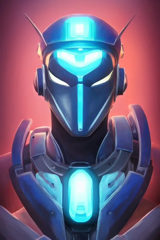 Image similar to epic mask helmet robot ninja portrait stylized as fornite style game design fanart by concept artist gervasio canda, behance hd by jesper ejsing, by rhads, makoto shinkai and lois van baarle, ilya kuvshinov, rossdraws global illumination radiating a glowing aura global illumination ray tracing hdr render in unreal engine 5