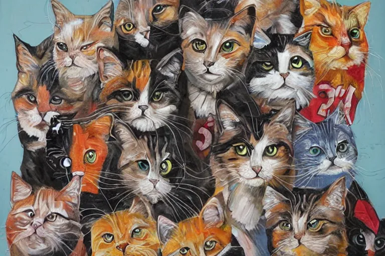 Image similar to a group of cat by Sandra Chevrier, colorful alphabets shapes