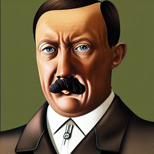 Image similar to portrait of surprised hitler, 8 k