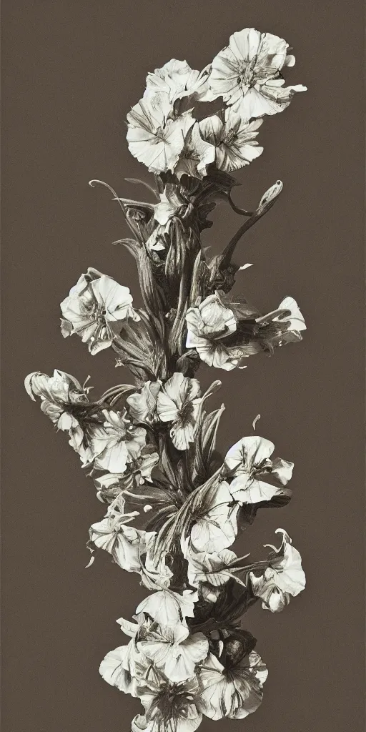 Image similar to highly detailed beautiful photography of flower, sharp focus, high contrast, dynamic lighting, elegant, harmony, beauty, masterpiece, by durero, by jamie hewlett, nicola samori, alphonse mucha, pen