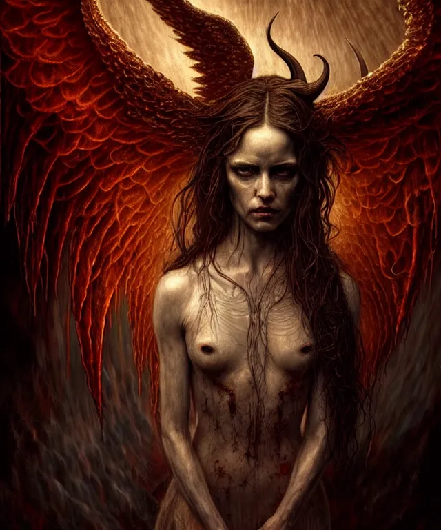 Image similar to epic professional digital art of angels and demons, horrific yet beautiful vibe, evocative, atmospheric lighting, painted, intricate, highly detailed, by leesha hannigan, wayne haag, reyna rochin, ignacio fernandez rios, mark ryden, iris van herpen, artstation, cgsociety, stunning, gorgeous, sharp focus, cinematic, masterpiece