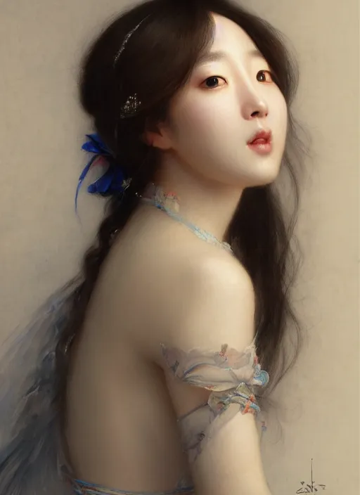 Prompt: A beautiful portrait of Park Shin-hye, digital art by Eugene de Blaas and Ross Tran, vibrant color scheme, highly detailed, in the style of romanticism, cinematic, artstation, Greg rutkowski