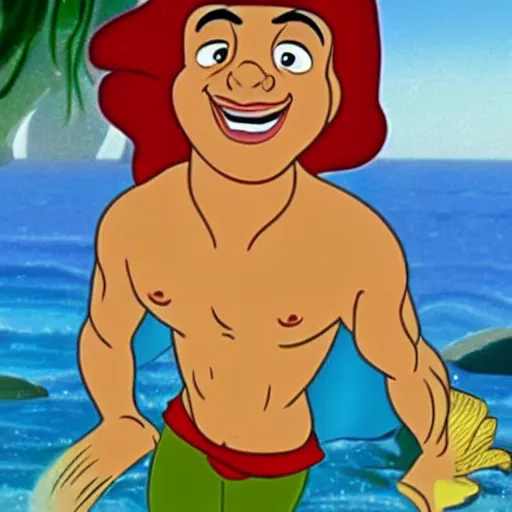 Prompt: Sajid Javid as (Ariel The Little Mermaid), Disney cartoon