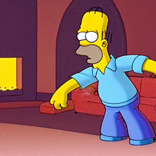 Prompt: homer simpson in a scene from the shining, 7 0 mm zeiss prime lens,