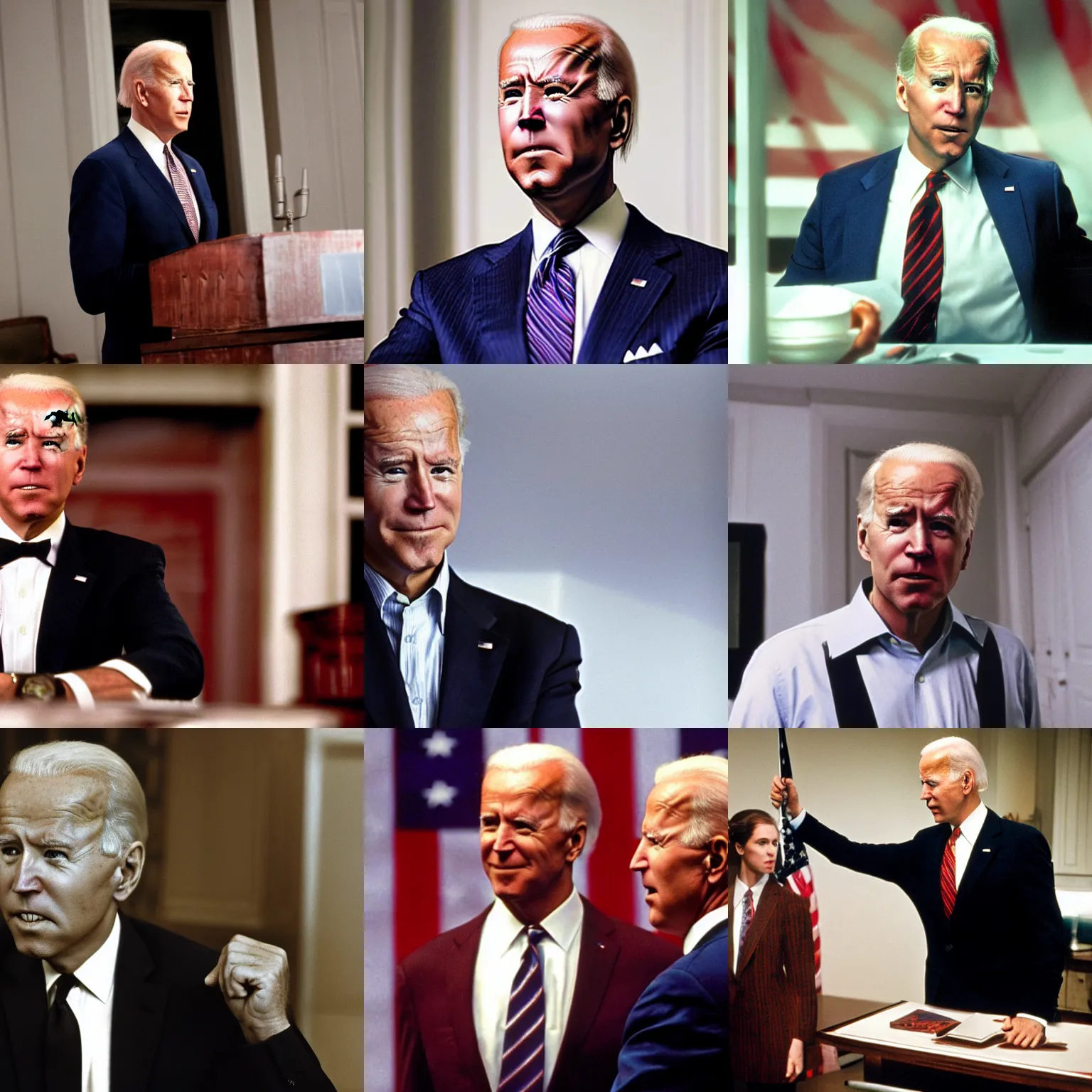 Prompt: Joe Biden in American Psycho, there is no catharsis