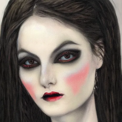 Image similar to pale goth beauty, realism