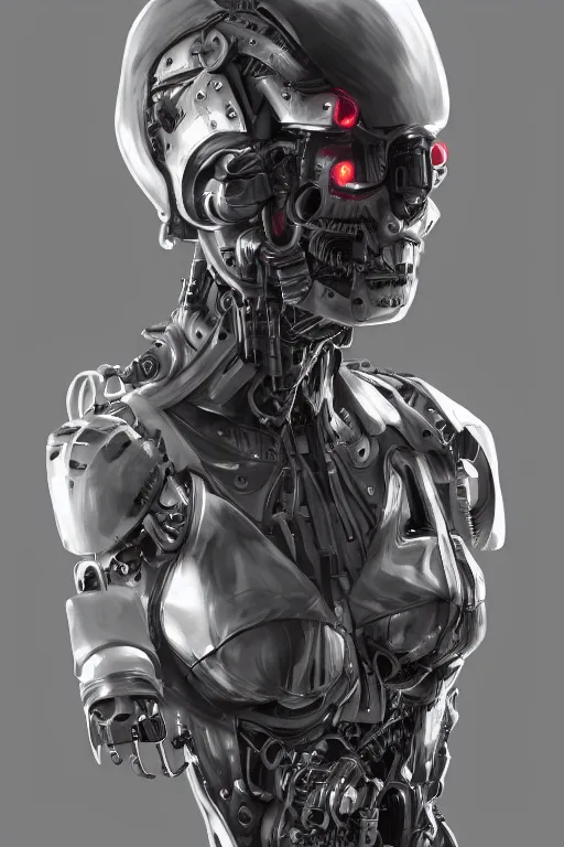 Image similar to a portrait of a faceless cyborg with a hood and mechanical part by Mars Chris, highly detailed, trending on artstation