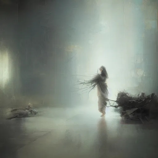 Prompt: memories fading to dust by ruan jia, beautiful composition