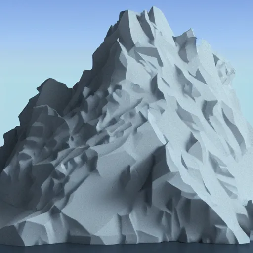 Image similar to hyperrealistic fogy luminus mountain range blob bengal cat cornice iceberg rack, by peter paul rubens and paul cezanne and anton pieck, low poly, unreal engine, cluttered