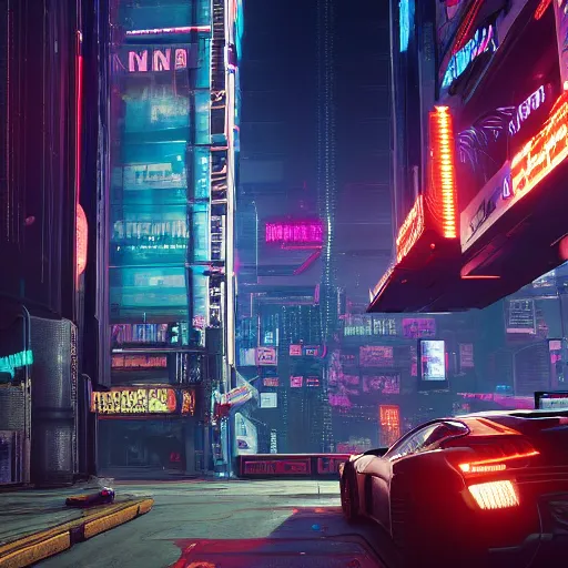 Image similar to cyberpunk 2 0 7 7 night city, post card,