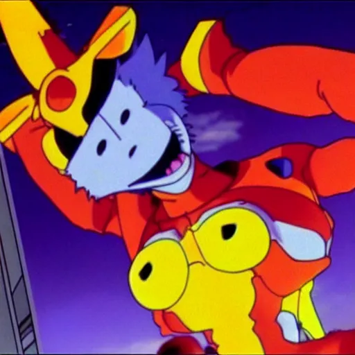 Prompt: garfield third impact in neon genesis evangelion, anime