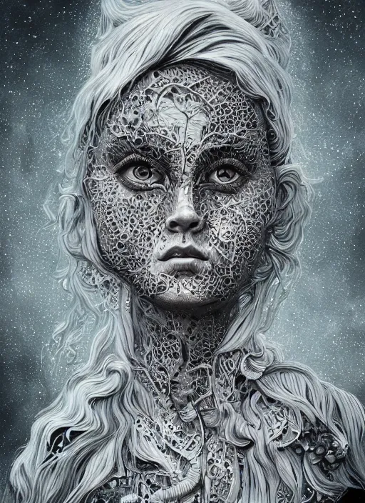 Image similar to Scandinavian goddess painting by Dan Hillier, trending on artstation, artstationHD, artstationHQ, 4k, 8k