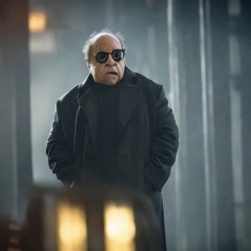 Image similar to A still of Danny Devito in Blade Runner: 2049