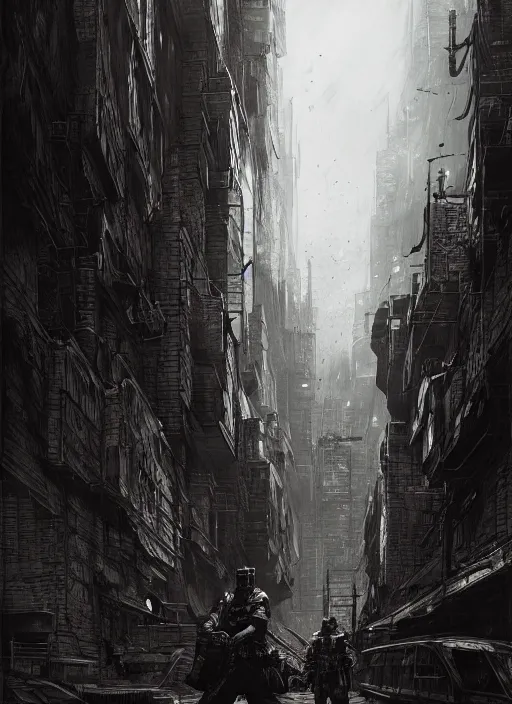 Image similar to Officer Deckard Dorohedoro, Dynamic lighting, cinematic, establishing shot, extremely high detail, photo realistic, cinematic lighting, pen and ink, intricate line drawings, post processed, concept art, artstation, matte painting, style by Raphael Lacoste, Eddie Mendoza, Q Hayashida