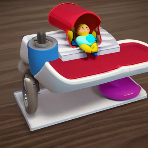 Image similar to A Fisher-Price guillotine toy, unreal engine 5 render