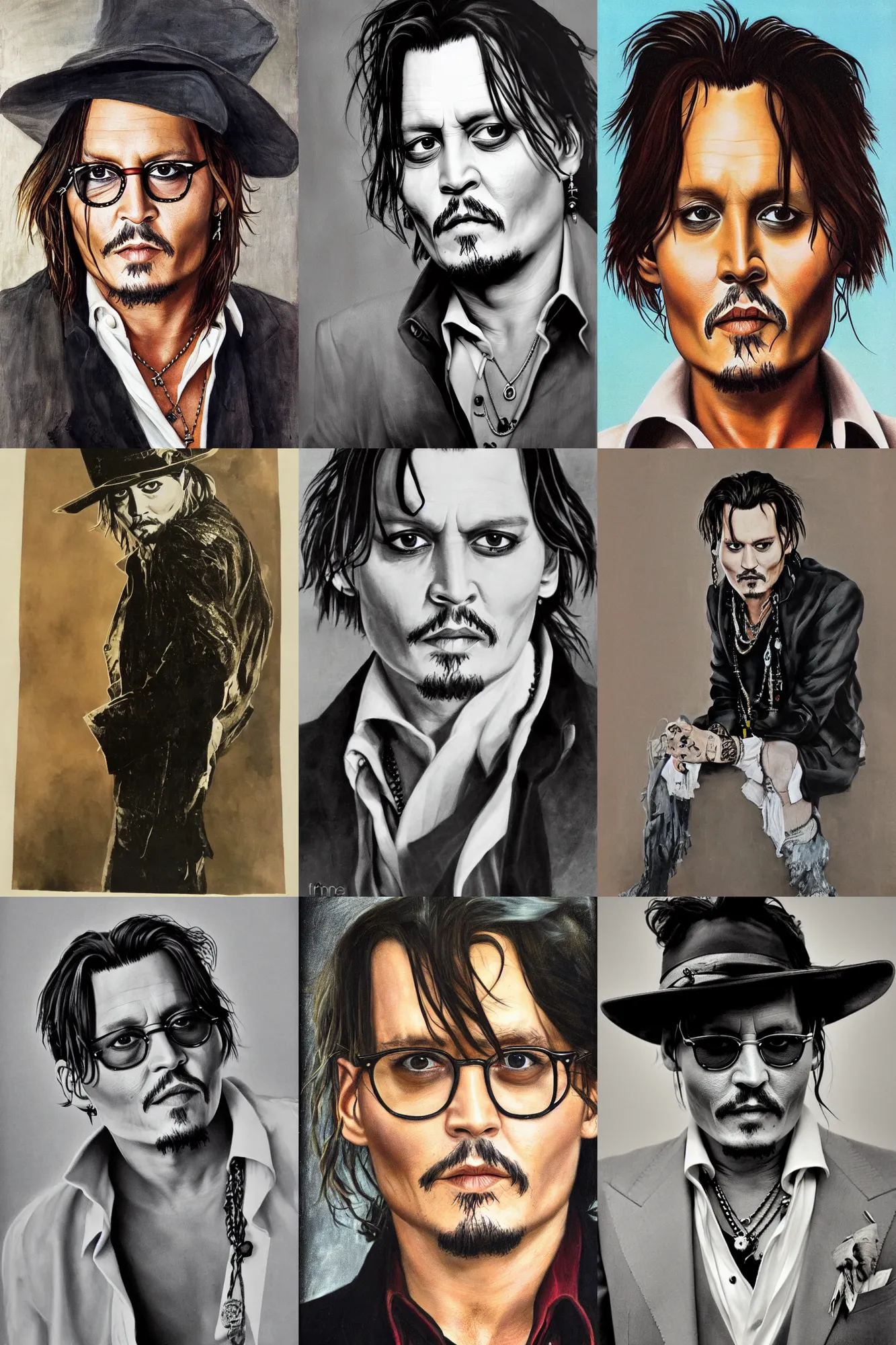 Prompt: Johnny Depp, portrait by George Peter Alexander Healy