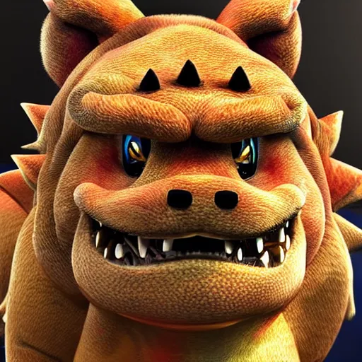 Image similar to stunning award winning hyperrealistic hdr 8 k highly detailed portrait photo of bowser as a real human