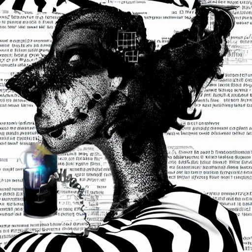 Image similar to that point late at night when you've given up trying to make comprehensible prompts and have started mucking around with random nonsense