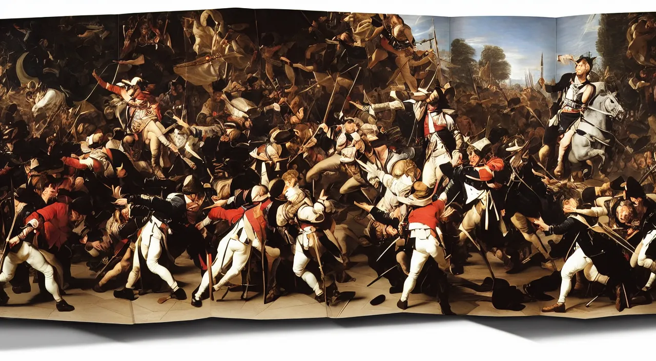 painting of the minions fighting alongside napoleon