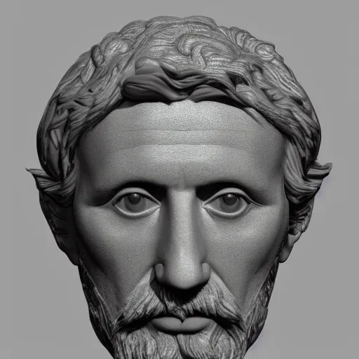 Image similar to a 3 d render of the head of michelangelos david