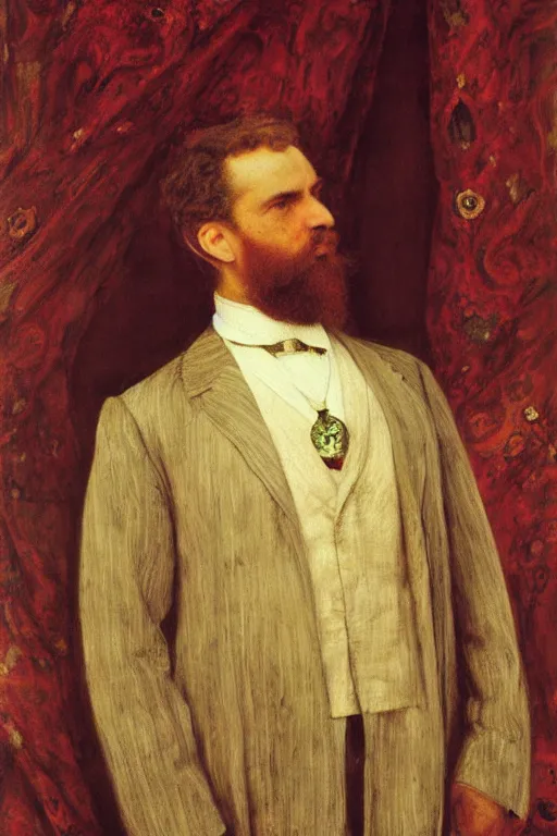 Image similar to a beautiful victorian painting of a distinguished gentleman, by william holman hunt, john everett millais, george frederic watts, trending on artstation