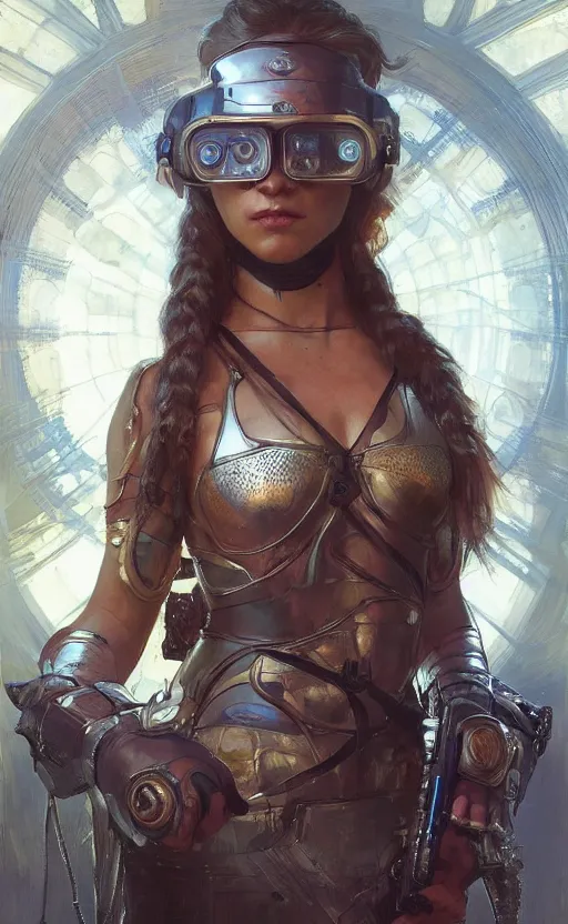 Prompt: portrait of a female warrior wearing a semi transparent carbon shell, plastic, science fiction, intricate, headshot, highly detailed, digital painting, artstation, concept art, sharp focus, cinematic lighting, illustration, art by artgerm and greg rutkowski, alphonse mucha, cgsociety