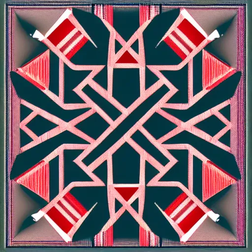 Prompt: an abstract patterned flag for a tribal society